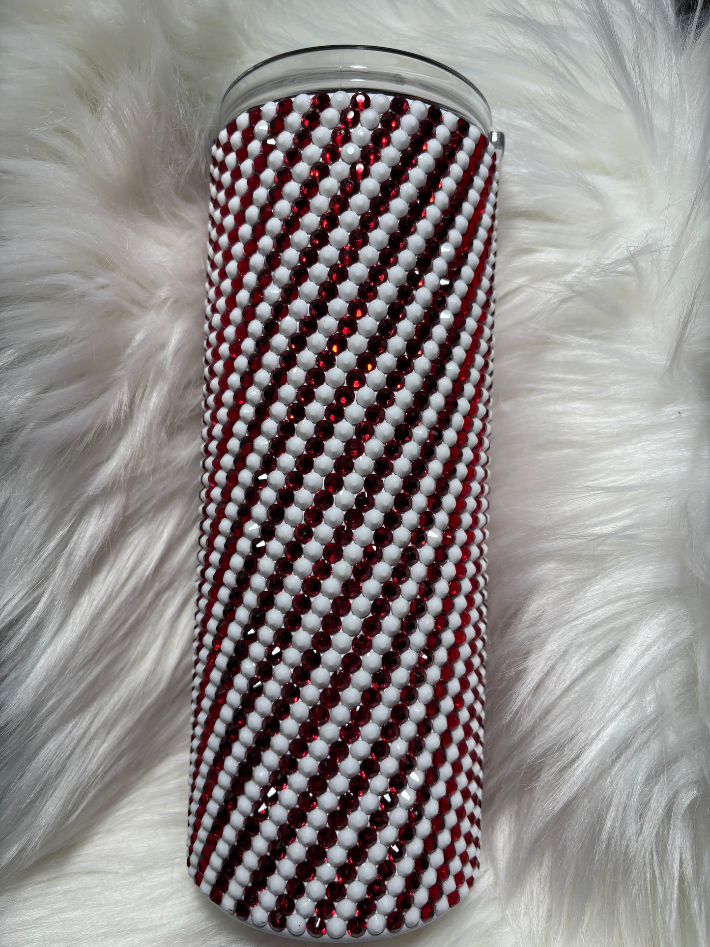 25 ounce Duo Rhinestone red/white stripe