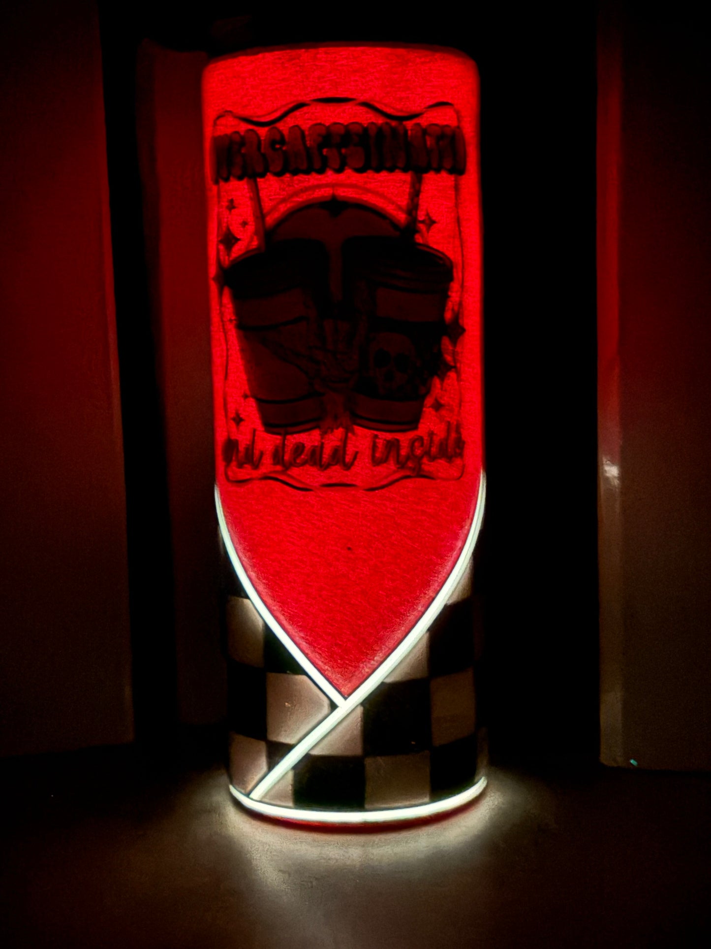 20 ounce Skinny Pink Overcaffeinated (Glows)