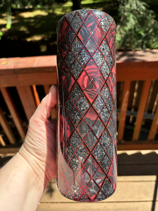30 ounce Skinny Black Rose