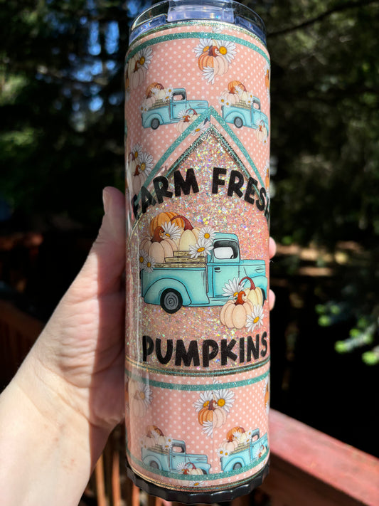 20 ounce Strawbler Farm Fresh Pumpkins Pink