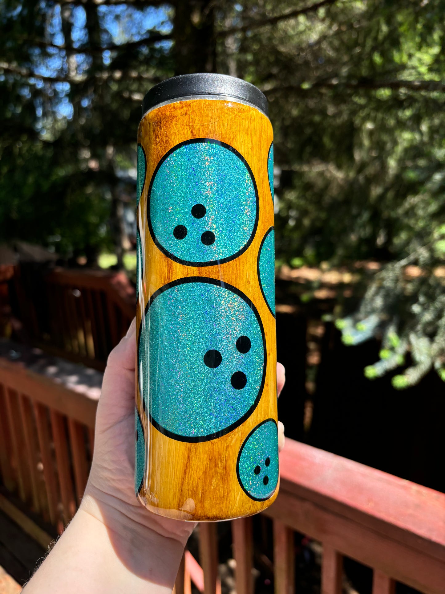 20 ounce Duo Woodgrain Bowling