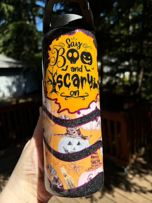 25 ounce Duo Black and Orange Say Boo