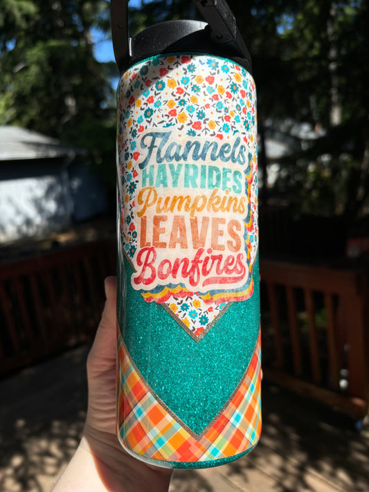 25 ounce Duo Teal Orange Fall V Split