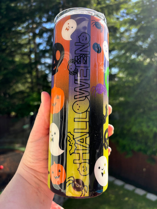 20 ounce Skinny Multicolor Halloween