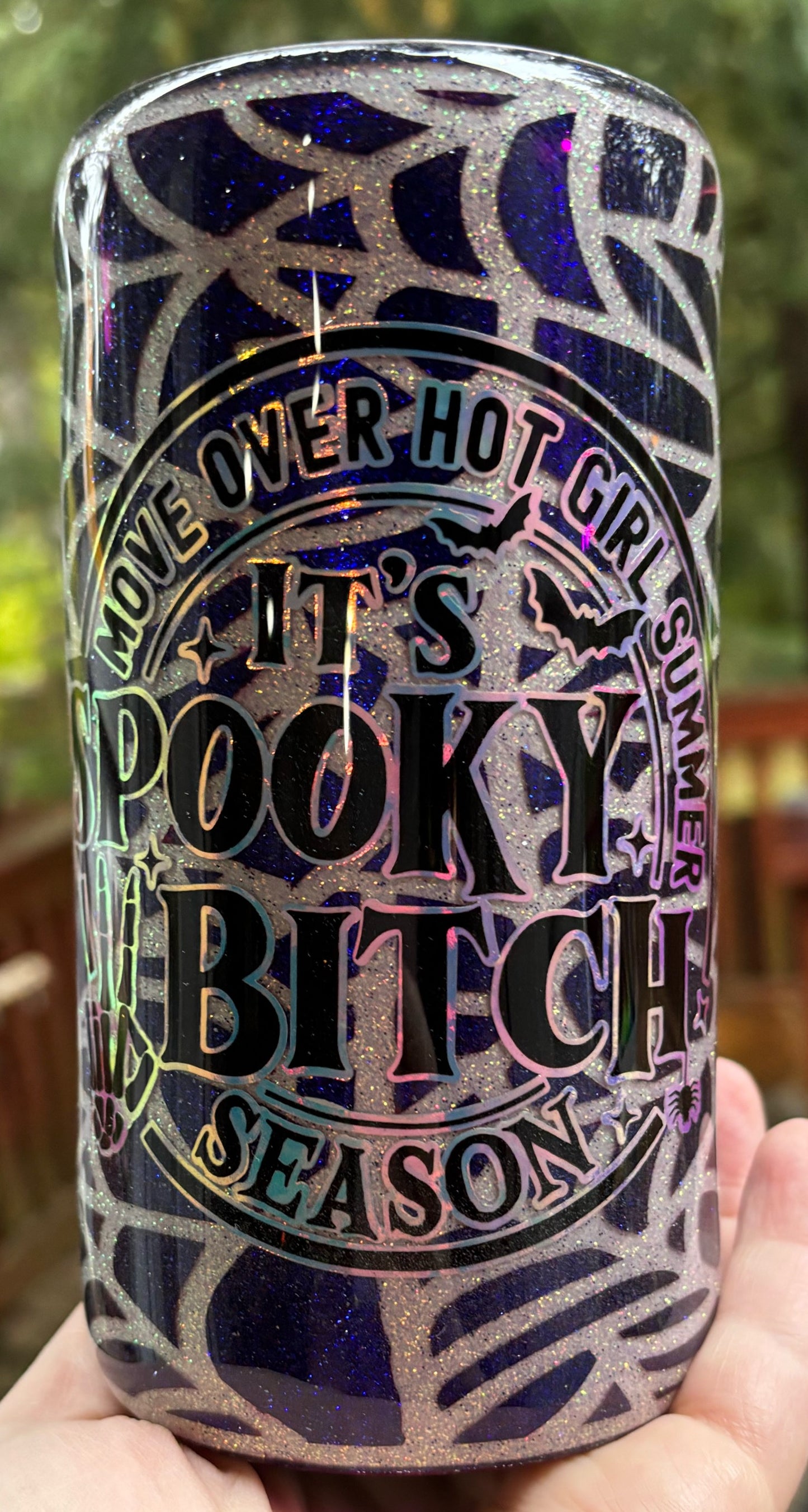 16 ounce plump Spooky B*tch (glows)