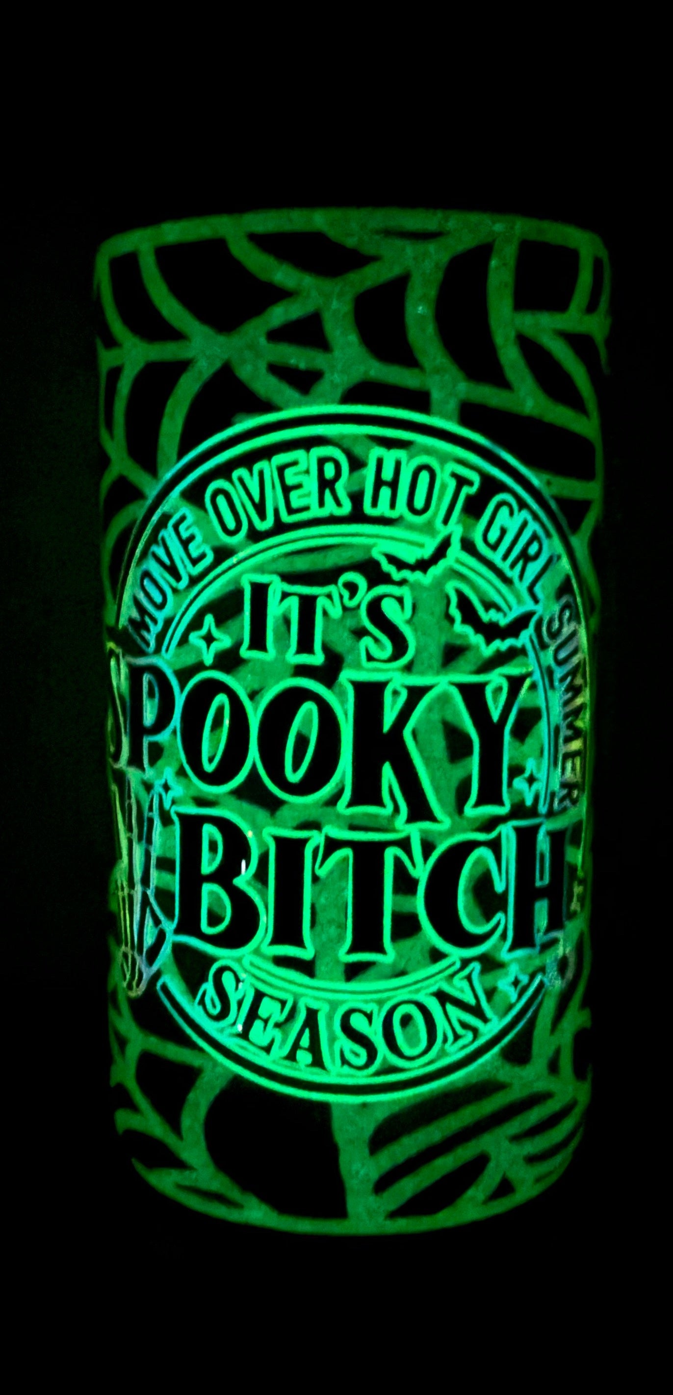 16 ounce plump Spooky B*tch (glows)