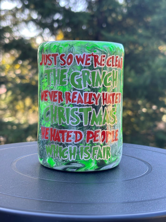 12 oz Can Kewlzie/tumbler Grumpmas (Glows)