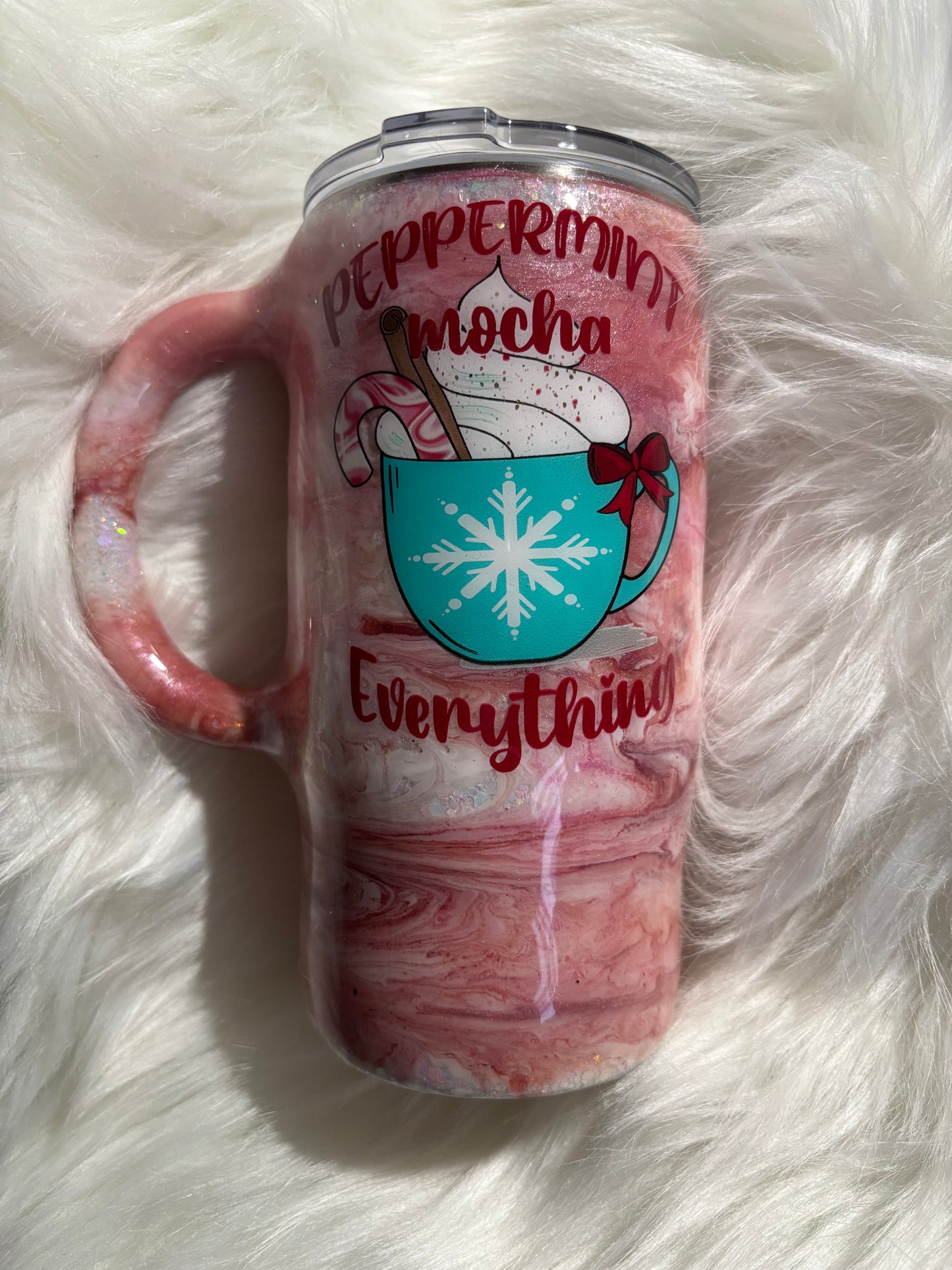 16 ounce handled travel Peppermint Mocha