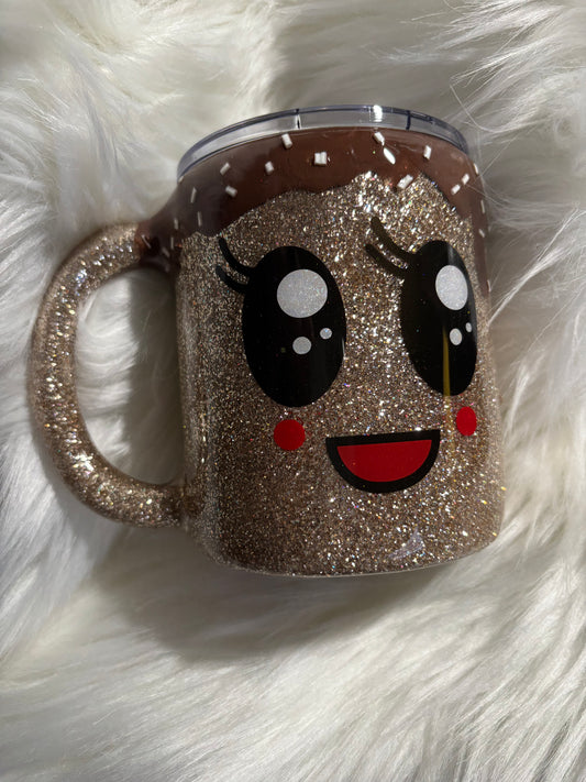 12 oz morning mug cocoa brown drip/white sprinkles