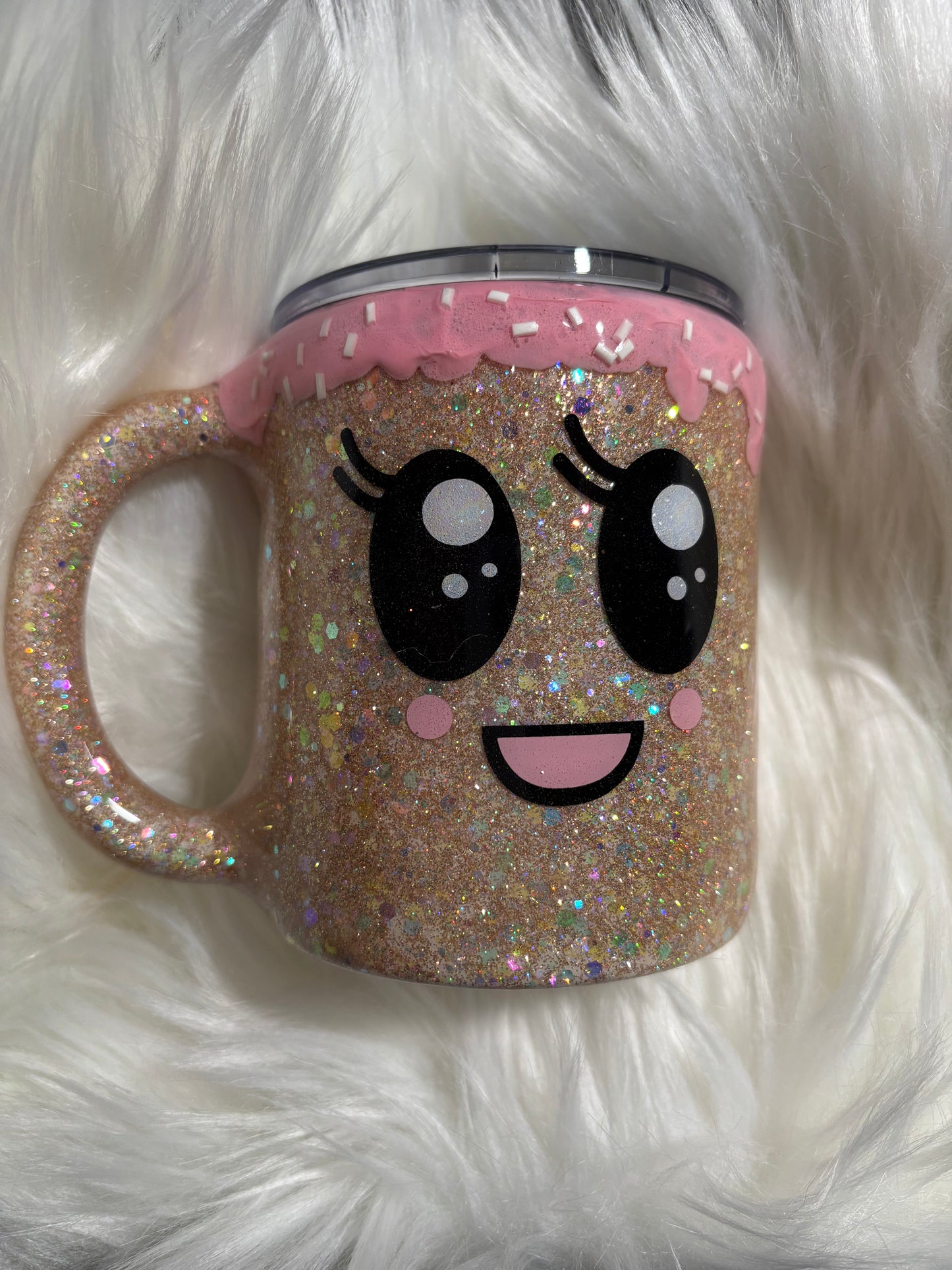 12 oz morning mug cocoa pink drip