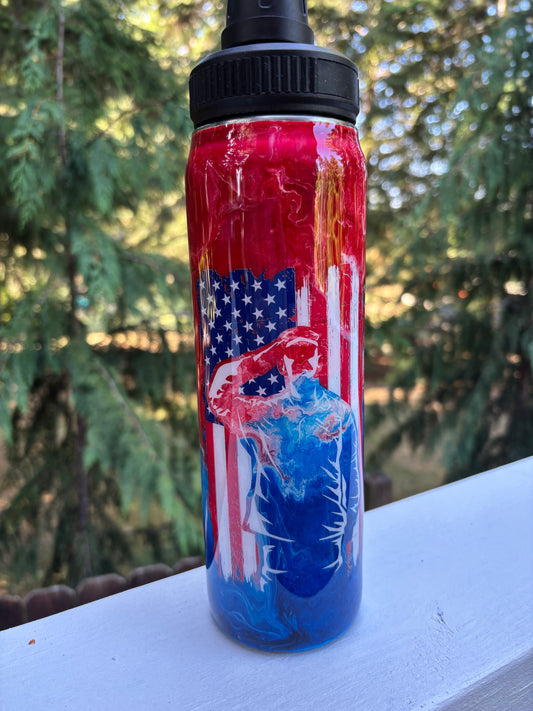 25 ounce Duo Hydro Red, White, Blue Soldier/Flag