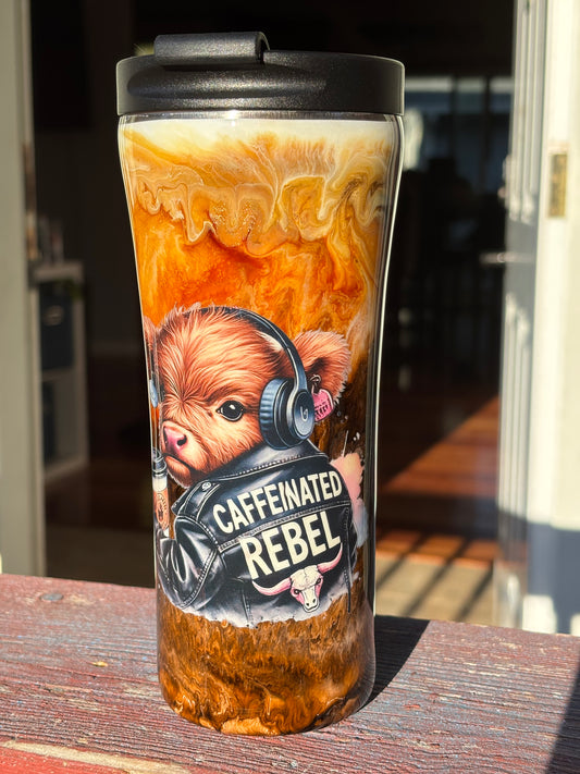 16 ounce Slim Travel Caffeinated Rebel Coffee Swirl
