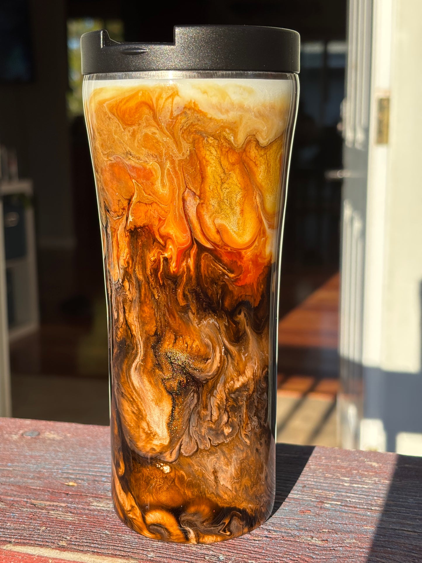 16 ounce Slim Travel Caffeinated Rebel Coffee Swirl