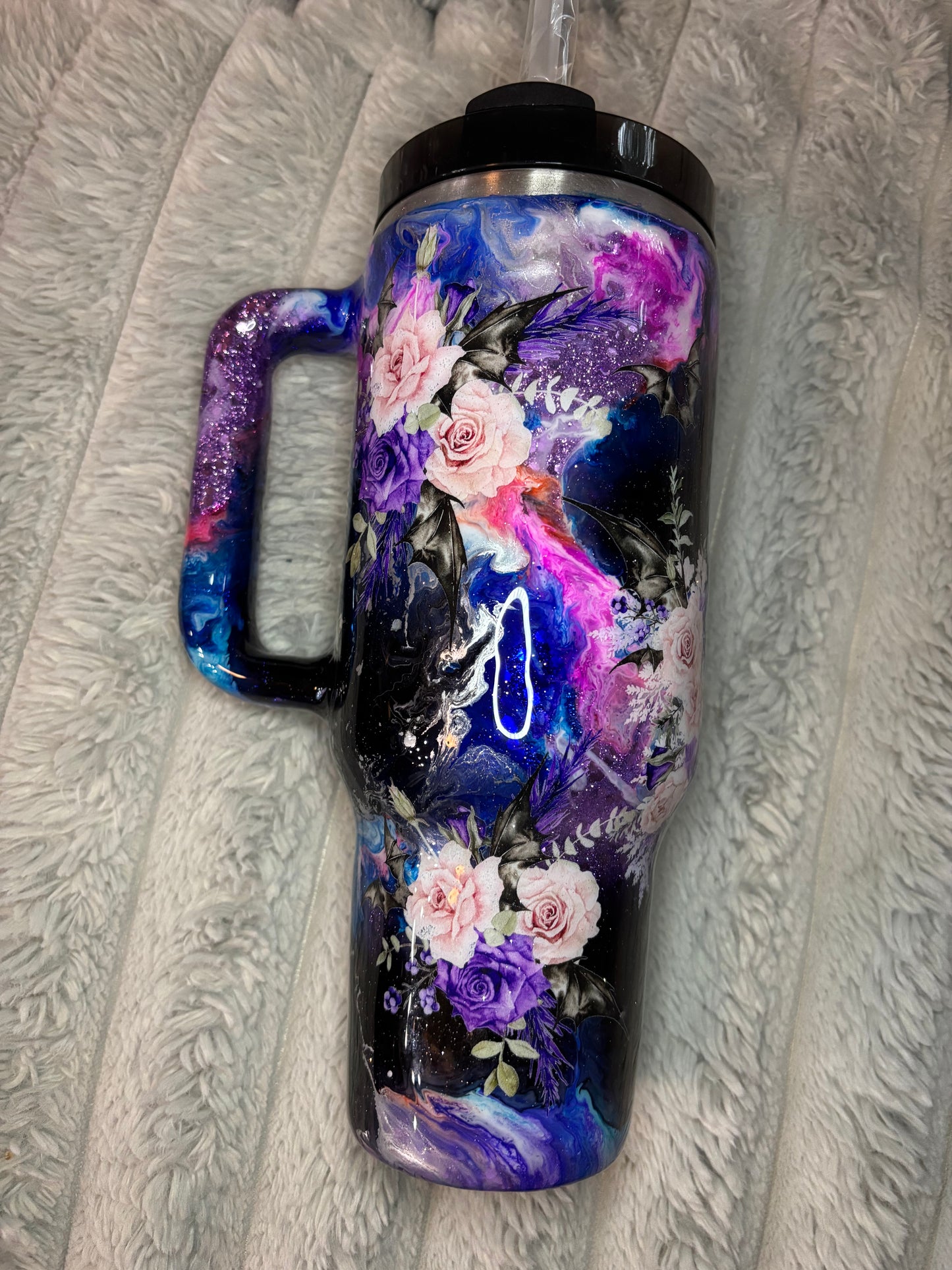 40 ounce Big Betty Spooky Floral Nebula (Glows)