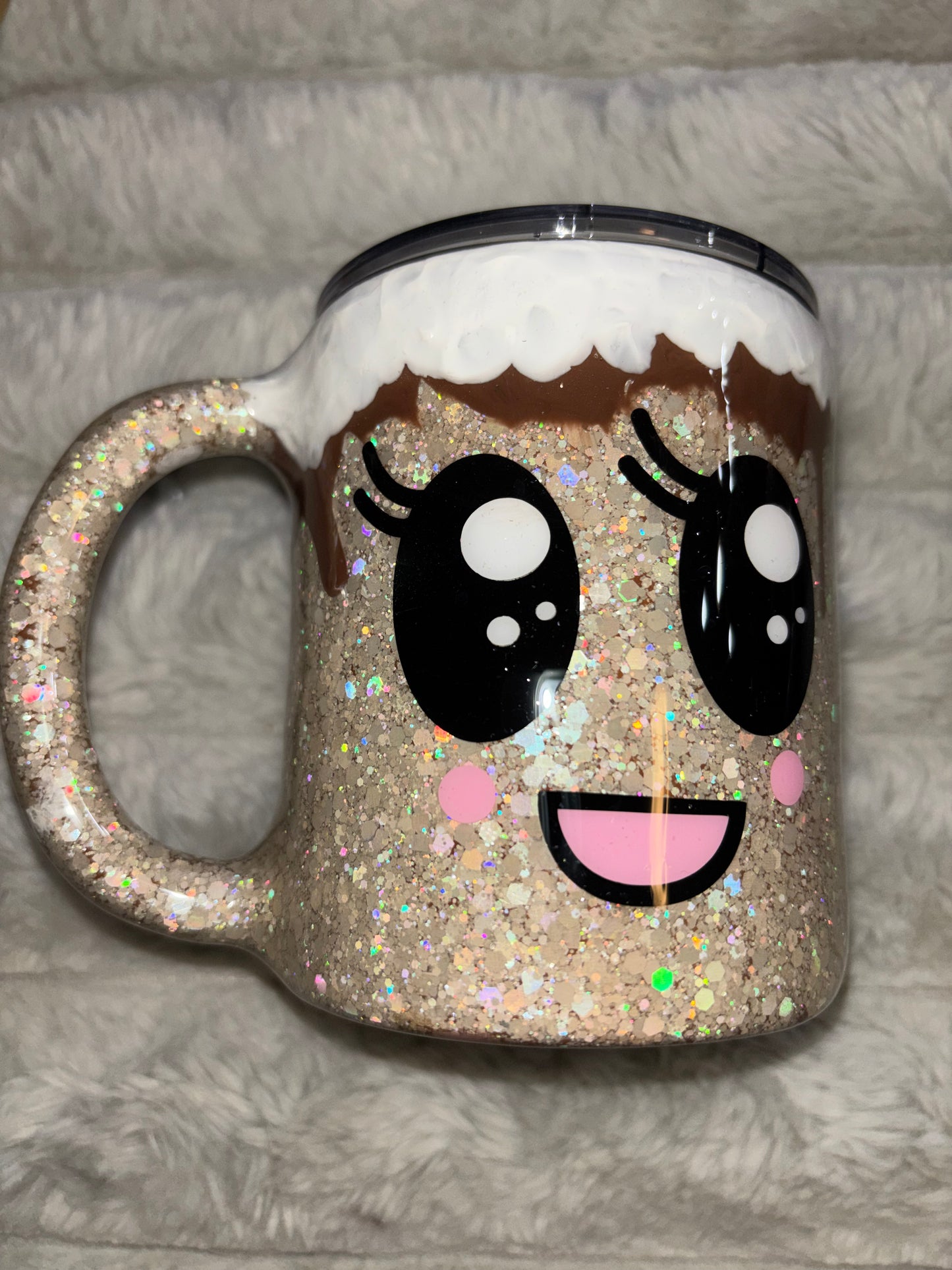 12 oz morning mug cocoa white/brown drip