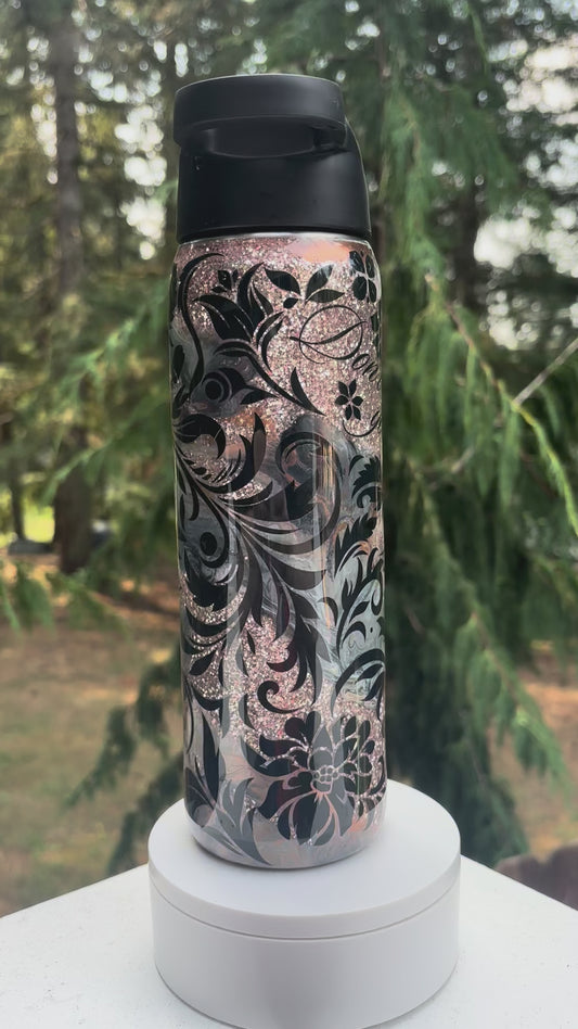 Pink & Black Swirl